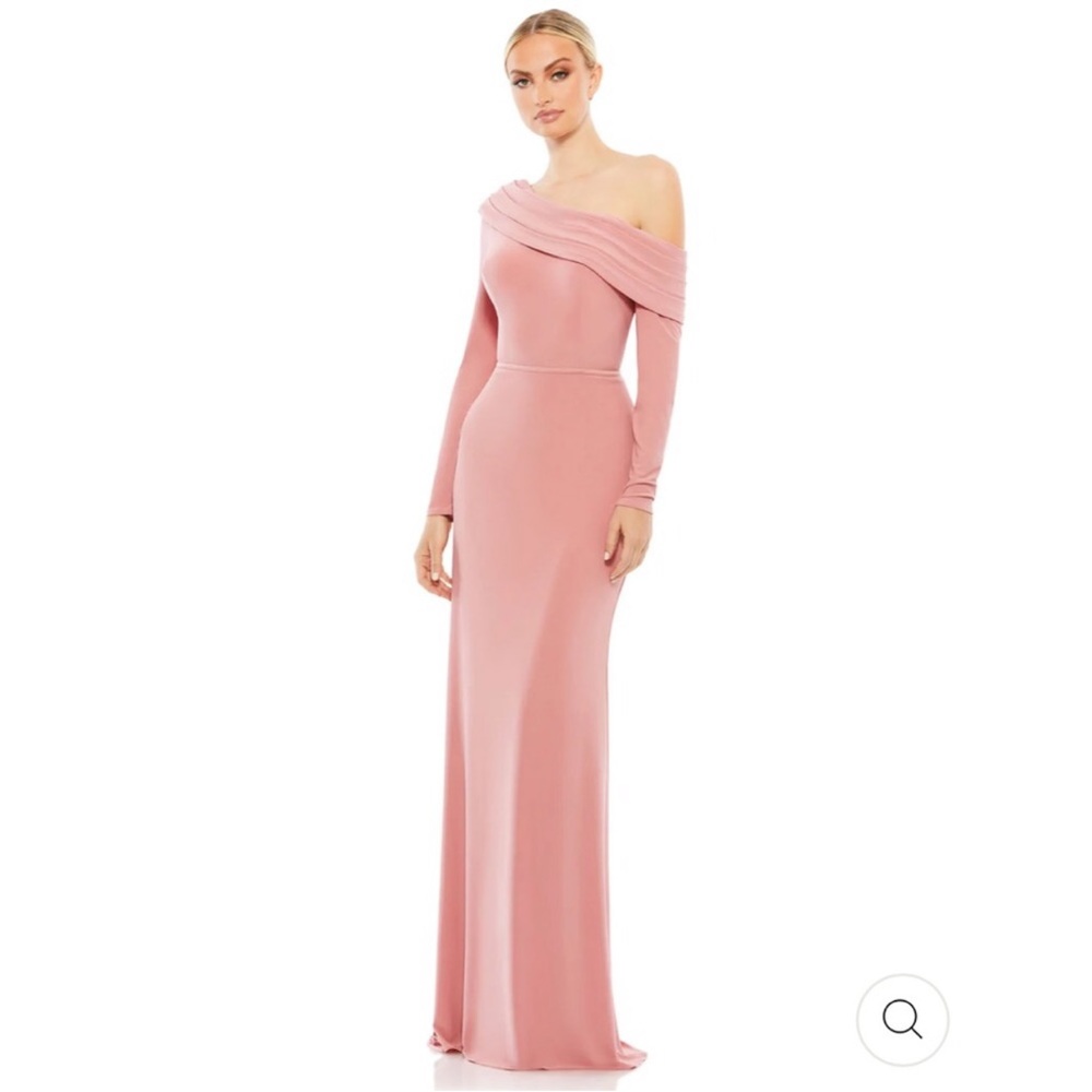 Sz 12; MAC Duggal drop shoulder column maxi dress in dusty pink, new